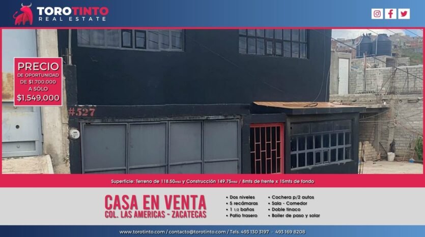 Toro Tinto Inmobiliaria - Inmobiliaria en Zacatecas - Bienes Raíces en Zacatecas - Inicio - Propiedades - Blog - Nuestro Blog - Nosotros - Servicios - Contacto