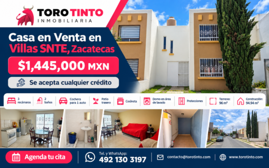 Casa en Venta en Villas SNTE, Zacatecas, Zac. – TT-P2-1024