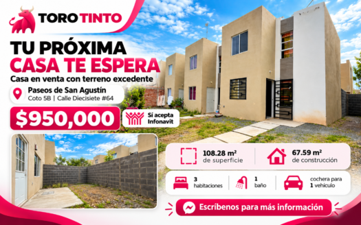 Casa en venta en Paseos de San Agustín, Zacatecas, Zac.