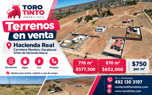 54 Terrenos en Venta en Hacienda Real, Morelos, Zac