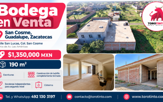 Bodega en Venta en San Cosme, Guadalupe, Zacatecas