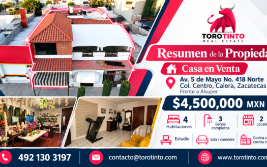 Casa en Venta Calle 5 de Mayo, Calera, Zac.