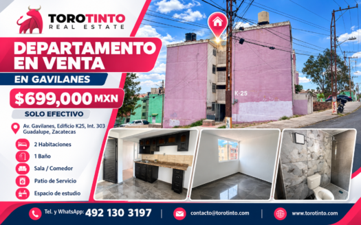Departamento en Venta en Gavilanes, Guadalupe, Zac.