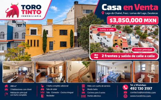Casa en Venta en Calle Lago de Chairel, Fracc. Lomas del Lago, Zacatecas