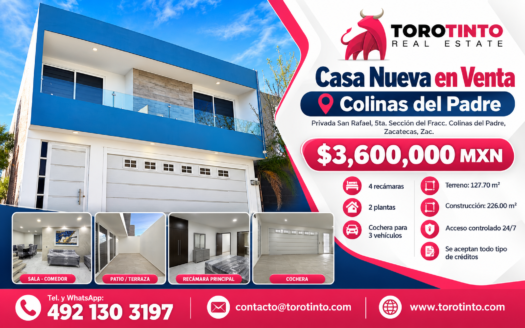 Casa Nueva en Venta en Colinas del Padre / Privada San Rafael, 5ta. – TT-P3-1074