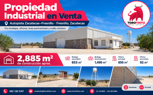 Propiedad Industrial con Dos Bodegas y Oficinas sobre Carretera Federal 45, Fresnillo, Zac. – TT-P1-1081